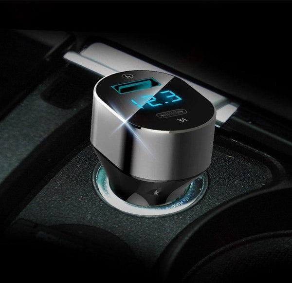 Planet Gates Suntaiho 3.0 Quick Type C Micro USB LED Car Charger for iPhone 8 plus 5V3A Dual USB Mobile Phone Tablet Car-charger galaxy S8 S9