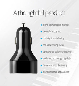 Planet Gates Suntaiho 3.0 Quick Type C Micro USB LED Car Charger for iPhone 8 plus 5V3A Dual USB Mobile Phone Tablet Car-charger galaxy S8 S9