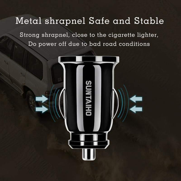Planet Gates Suntaiho Dual USB Car Charger Mini Car-Charger 3.1A Mobile Phone Car charger adapter Car GPS Samrtphone for iPhone Xiaomi Huawei