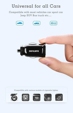 Planet Gates Suntaiho Dual USB Car Charger Universal Car-Charger 3.1A Mini Mobile Phone Car-charger adapter  for iPhone 7 Car Phone Charger
