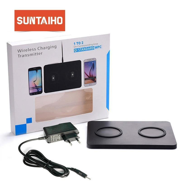 Planet Gates Suntaiho Qi Double Wireless Charger Charging Stand for iPhone 8  Phone Smart phone Charge Dock Stand For Samsung Note 8