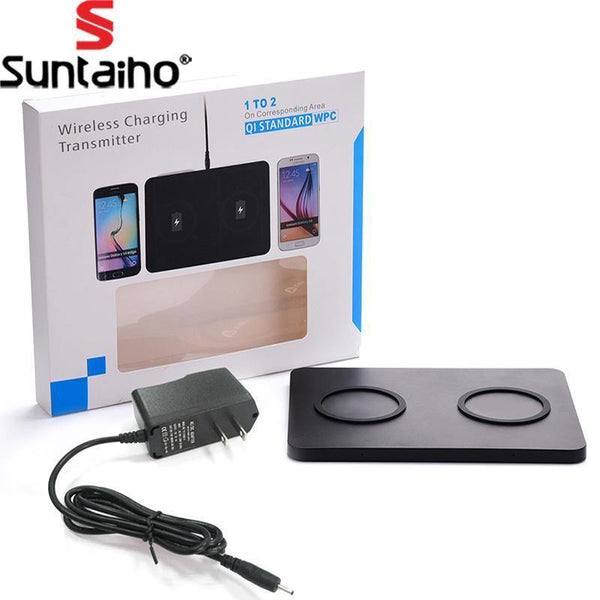 Planet Gates Suntaiho Qi Double Wireless Charger Charging Stand for iPhone 8  Phone Smart phone Charge Dock Stand For Samsung Note 8