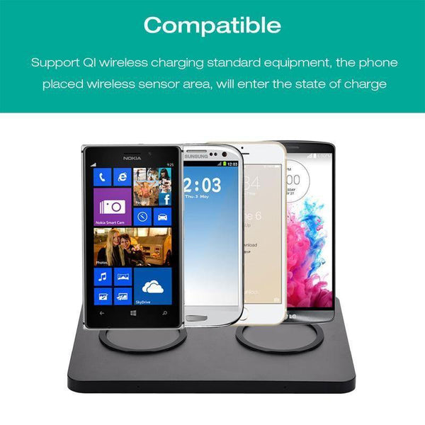 Planet Gates Suntaiho Qi Double Wireless Charger Charging Stand for iPhone 8  Phone Smart phone Charge Dock Stand For Samsung Note 8