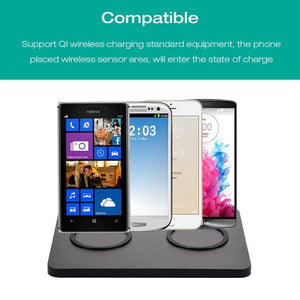 Planet Gates Suntaiho Qi Double Wireless Charger Charging Stand for iPhone 8  Phone Smart phone Charge Dock Stand For Samsung Note 8