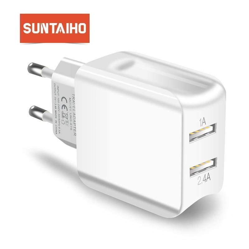 Planet Gates Suntaiho Universal Dual USB Port Charger Travel Wall Charger Adapter Smart Mobile Phone Charger for iPhone/Samsung/Xiaomi /iPad