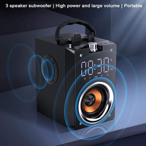 Planet Gates Super Bass Bluetooth Speakers Portable Column High Power 3D Stereo Subwoofer Music Center Support AUX TF FM Radio HIFI BoomBox (T3 BLACK)