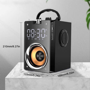 Planet Gates Super Bass Bluetooth Speakers Portable Column High Power 3D Stereo Subwoofer Music Center Support AUX TF FM Radio HIFI BoomBox (T3 BLACK)