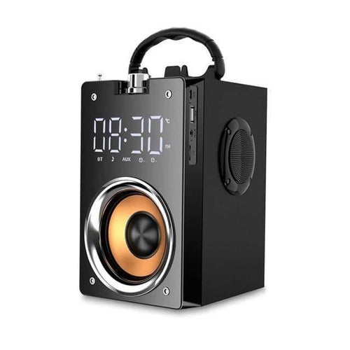 Planet Gates Super Bass Bluetooth Speakers Portable Column High Power 3D Stereo Subwoofer Music Center Support AUX TF FM Radio HIFI BoomBox (T3 BLACK)