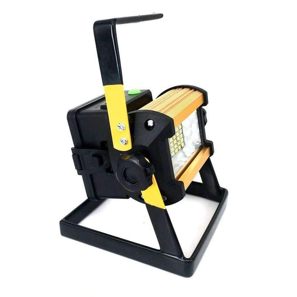 Planet Gates Super Bright 50W Outdoor LED Floodlight Rechargeable 36LED Camping Work Flood Light IPX67 Waterproof + 4x18650 Battery&Charger