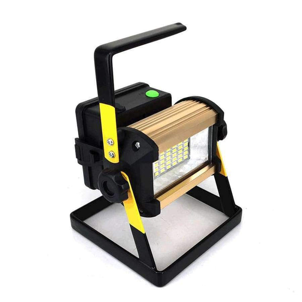 Planet Gates Super Bright 50W Outdoor LED Floodlight Rechargeable 36LED Camping Work Flood Light IPX67 Waterproof + 4x18650 Battery&Charger