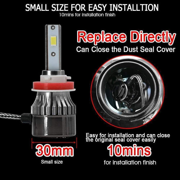 Planet Gates Super Bright COB LED H4 H7 H11 H1 9005 Auto Headlight Bulbs 72W 12000Lm/set 6500K 4300K 9006 881 Fog Lamp Car Lights