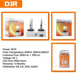 Planet Gates Super Brightness D1S D1R D2S D2R D3S D3R D4S D4R D5S D8S HID Xenon Bulb 42V 85V 25W 35W 3200Lm 4300K 5000K 6000K 2 PCS