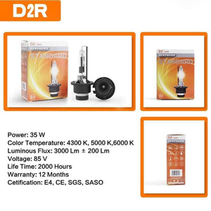 Planet Gates Super Brightness D1S D1R D2S D2R D3S D3R D4S D4R D5S D8S HID Xenon Bulb 42V 85V 25W 35W 3200Lm 4300K 5000K 6000K 2 PCS