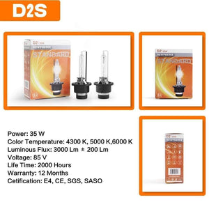 Planet Gates Super Brightness D1S D1R D2S D2R D3S D3R D4S D4R D5S D8S HID Xenon Bulb 42V 85V 25W 35W 3200Lm 4300K 5000K 6000K 2 PCS