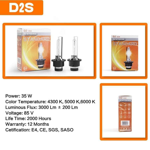 Planet Gates Super Brightness D1S D1R D2S D2R D3S D3R D4S D4R D5S D8S HID Xenon Bulb 42V 85V 25W 35W 3200Lm 4300K 5000K 6000K 2 PCS