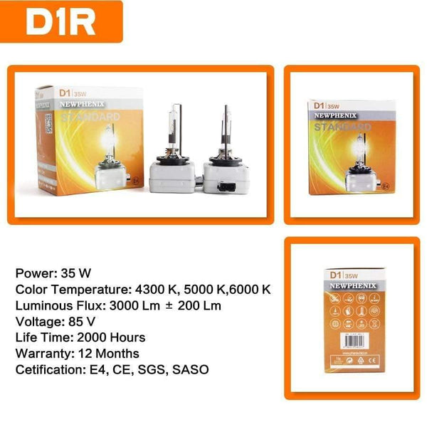 Planet Gates Super Brightness D1S D1R D2S D2R D3S D3R D4S D4R D5S D8S HID Xenon Bulb 42V 85V 25W 35W 3200Lm 4300K 5000K 6000K 2 PCS