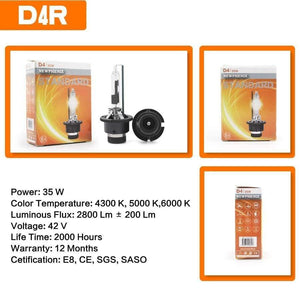 Planet Gates Super Brightness D1S D1R D2S D2R D3S D3R D4S D4R D5S D8S HID Xenon Bulb 42V 85V 25W 35W 3200Lm 4300K 5000K 6000K 2 PCS