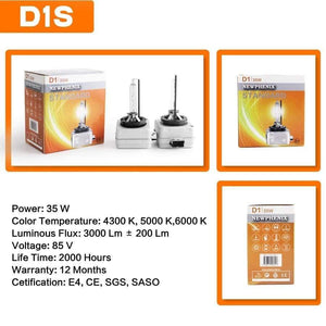 Planet Gates Super Brightness D1S D1R D2S D2R D3S D3R D4S D4R D5S D8S HID Xenon Bulb 42V 85V 25W 35W 3200Lm 4300K 5000K 6000K 2 PCS