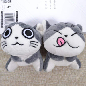 Planet Gates Super Cute Sitting Chi Cat Keychain Plush Toys Dolls 10cm Stuffed Animals Soft Toys Kawaii Mini Kids Gifts