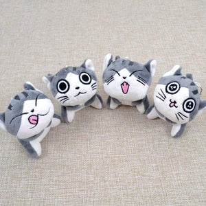 Planet Gates Super Cute Sitting Chi Cat Keychain Plush Toys Dolls 10cm Stuffed Animals Soft Toys Kawaii Mini Kids Gifts
