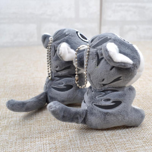 Planet Gates Super Cute Sitting Chi Cat Keychain Plush Toys Dolls 10cm Stuffed Animals Soft Toys Kawaii Mini Kids Gifts