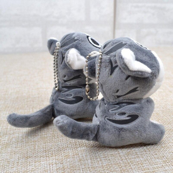 Planet Gates Super Cute Sitting Chi Cat Keychain Plush Toys Dolls 10cm Stuffed Animals Soft Toys Kawaii Mini Kids Gifts