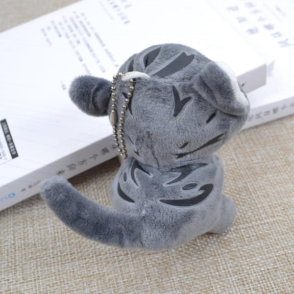 Planet Gates Super Cute Sitting Chi Cat Keychain Plush Toys Dolls 10cm Stuffed Animals Soft Toys Kawaii Mini Kids Gifts