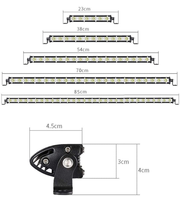 Planet Gates Super Slim 18W 36W 54W 72W 90W Single Row LED Light Bar For Offroad Truck 4X4 Car Net Spot Driving Lights 12V 24V White Yellow