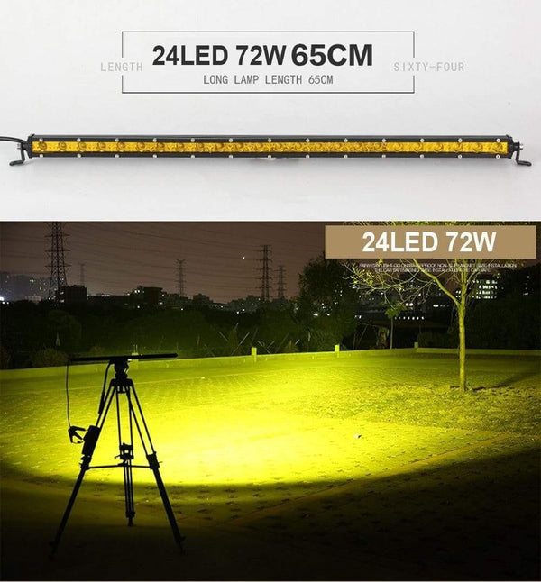 Planet Gates Super Slim 18W 36W 54W 72W 90W Single Row LED Light Bar For Offroad Truck 4X4 Car Net Spot Driving Lights 12V 24V White Yellow