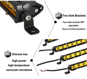 Planet Gates Super Slim 18W 36W 54W 72W 90W Single Row LED Light Bar For Offroad Truck 4X4 Car Net Spot Driving Lights 12V 24V White Yellow