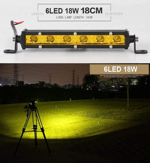 Planet Gates Super Slim 18W 36W 54W 72W 90W Single Row LED Light Bar For Offroad Truck 4X4 Car Net Spot Driving Lights 12V 24V White Yellow