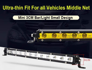 Planet Gates Super Slim 18W 36W 54W 72W 90W Single Row LED Light Bar For Offroad Truck 4X4 Car Net Spot Driving Lights 12V 24V White Yellow