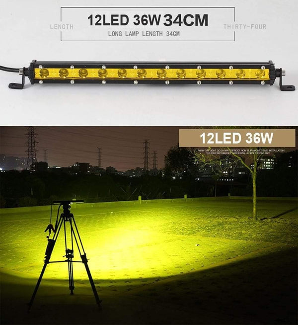 Planet Gates Super Slim 18W 36W 54W 72W 90W Single Row LED Light Bar For Offroad Truck 4X4 Car Net Spot Driving Lights 12V 24V White Yellow
