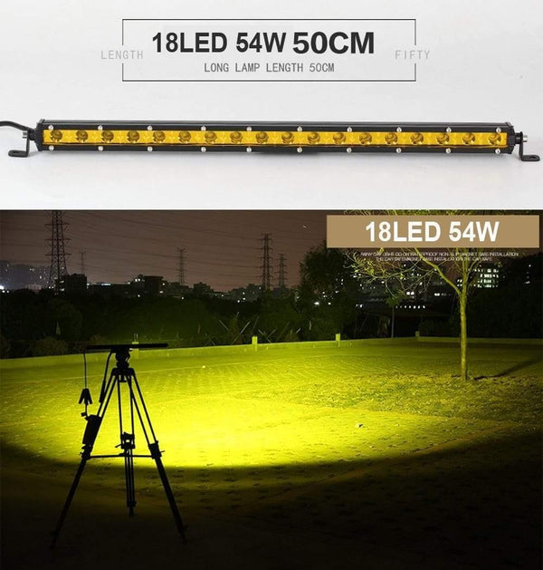 Planet Gates Super Slim 18W 36W 54W 72W 90W Single Row LED Light Bar For Offroad Truck 4X4 Car Net Spot Driving Lights 12V 24V White Yellow