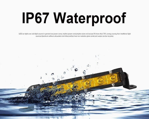 Planet Gates Super Slim 18W 36W 54W 72W 90W Single Row LED Light Bar For Offroad Truck 4X4 Car Net Spot Driving Lights 12V 24V White Yellow