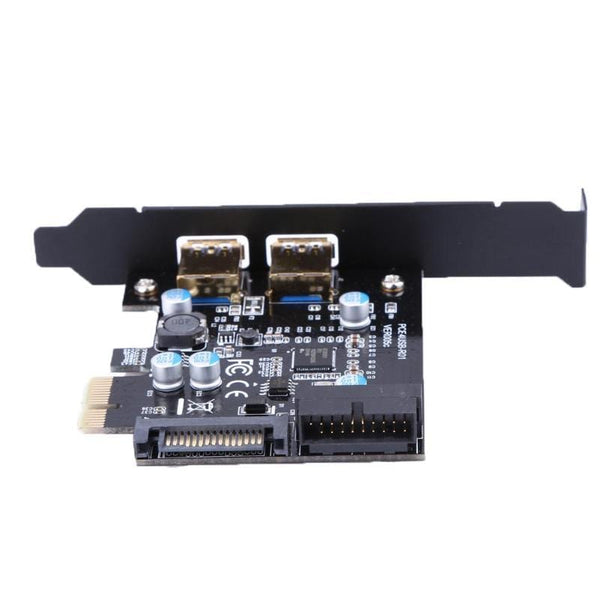 Planet Gates Super speed PCI-E to USB 3.0 with 2 USB Ports PCI Express Expansion Card 19-Pin Power Connector support PCIE 1X 4X 8X 16X