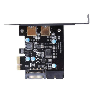 Planet Gates Super speed PCI-E to USB 3.0 with 2 USB Ports PCI Express Expansion Card 19-Pin Power Connector support PCIE 1X 4X 8X 16X