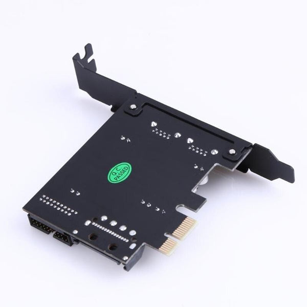 Planet Gates Super speed PCI-E to USB 3.0 with 2 USB Ports PCI Express Expansion Card 19-Pin Power Connector support PCIE 1X 4X 8X 16X
