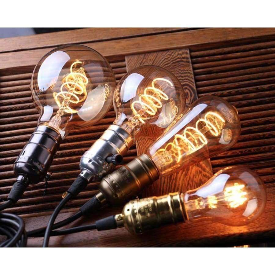 Planet Gates Super Warm 2200K / 3W E26 110V / Yes, Gold Grensk Vintage Filament Led Bulb E27 Led Globe Light Dimmable A19 110V 220V Soft LED Lamp 3W Spiral Glass Decoration Bulb 10pack