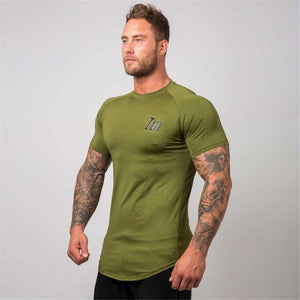 Superelastic Quick dry t shirt Mens Gyms Fitness Bodybuilding T-shirt Skinny Tee shirt Tops Summer Male Jogger Workout Clothing