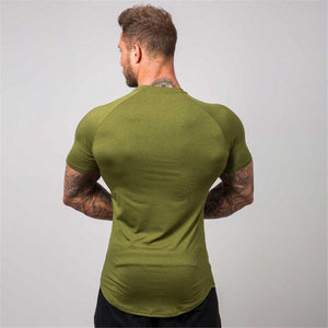 Superelastic Quick dry t shirt Mens Gyms Fitness Bodybuilding T-shirt Skinny Tee shirt Tops Summer Male Jogger Workout Clothing