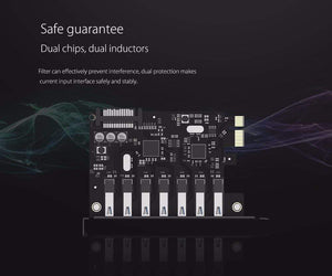 Planet Gates SuperSpeed USB 3.0 7 Port PCI-E Express Card with a 15pin SATA Power Connector PCIE Adapt VL805 and VL812 Chipsets