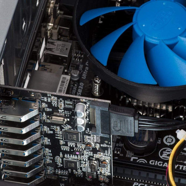 Planet Gates SuperSpeed USB 3.0 7 Port PCI-E Express Card with a 15pin SATA Power Connector PCIE Adapt VL805 and VL812 Chipsets