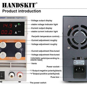 Planet Gates SW3010D Mini 30V 10A Power Supplier Digital DC 110V/220V Voltage Switching Power Supply Adjustable DC Regulated Power