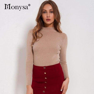 Planet Gates Sweaters And Pullovers 2018 Autumn Turtleneck Jumpers  Casual Knitted Women Tops Long Sleeve Basic Sweaters For Women