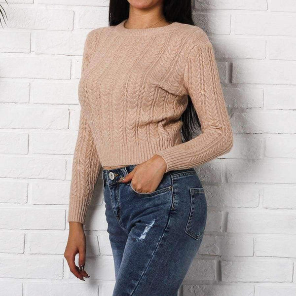 Planet Gates Sweaters Fashion 2018 Women Pullover Patterns Long Sleeve Jumpers Women Autumn Winter Knitwear Khaki White Blue