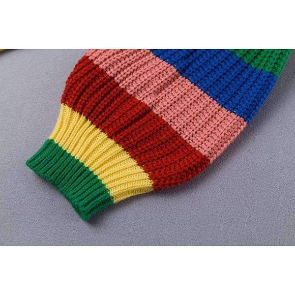 Planet Gates sweaters / S Rainbow turtleneck sweaters women winter 2018 jumpers knitted clothes fashion striped oversized pullover female sale