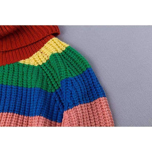 Planet Gates sweaters / S Rainbow turtleneck sweaters women winter 2018 jumpers knitted clothes fashion striped oversized pullover female sale