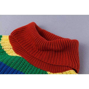 Planet Gates sweaters / S Rainbow turtleneck sweaters women winter 2018 jumpers knitted clothes fashion striped oversized pullover female sale