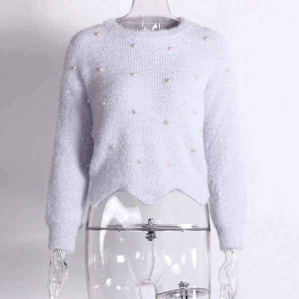 Planet Gates Sweaters Women     2018 Autumn Winter Newest Long Sleeve Jumper Ladies Pullovers Irregular Mohair Sweater Blue
